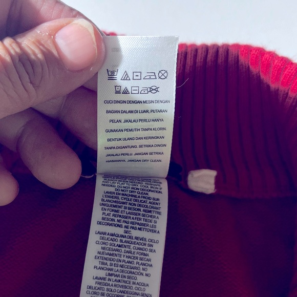 GUESS Juniors Girls Sweater Full Zip Pockets Red Gray Size L (14-16) Cotton - Picture 7 of 8